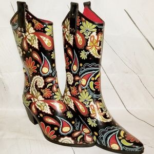 Women's Henry Ferrera Cowboy Rain Boots Size 8
